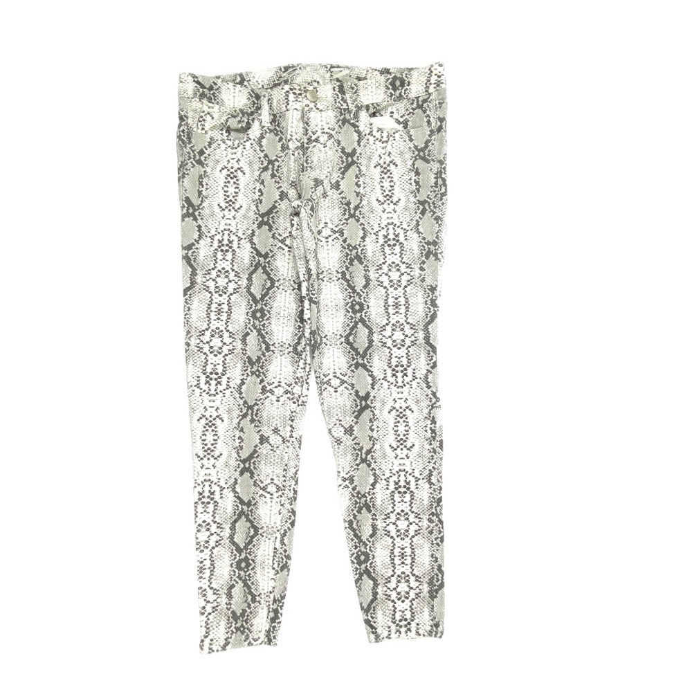Seven7 Skinny Women's size 12 White‎ Black Snakeprint Denim Jeans